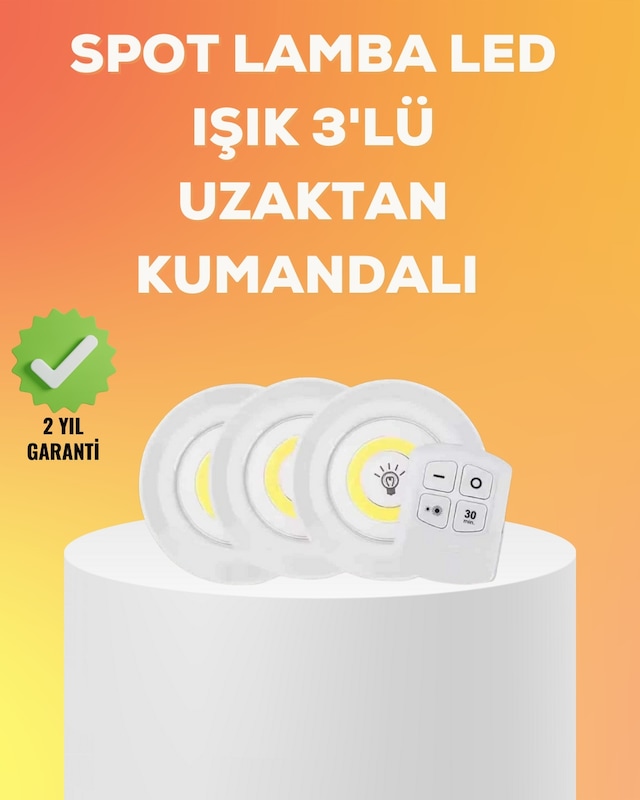 Çok Amaçlı Kullanım İçin Kablosuz Yapışkanlı 3 Lü Uzaktan Kumanda