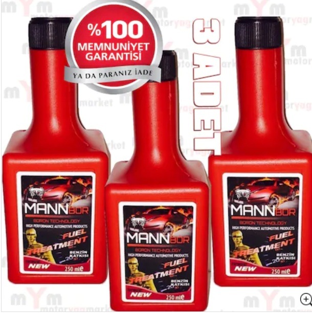 Mannbor Nano Teknolojili Benzin Yakıt Katkısı 250M 3 Adet N11.25