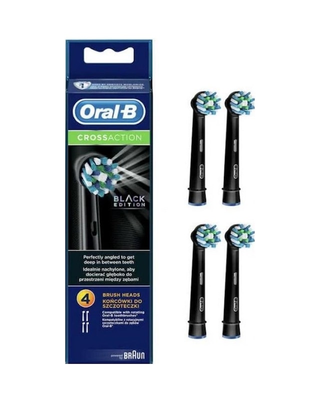 Oral-b Diş Fırçası Yedek Başlığı Cross Action Siyah 4 Adet