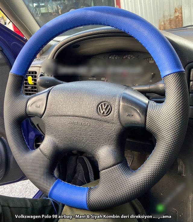 Volkswagen Polo Araca Özel Dikmeli Direksiyon Kılıfı 1998 2000 Siyah