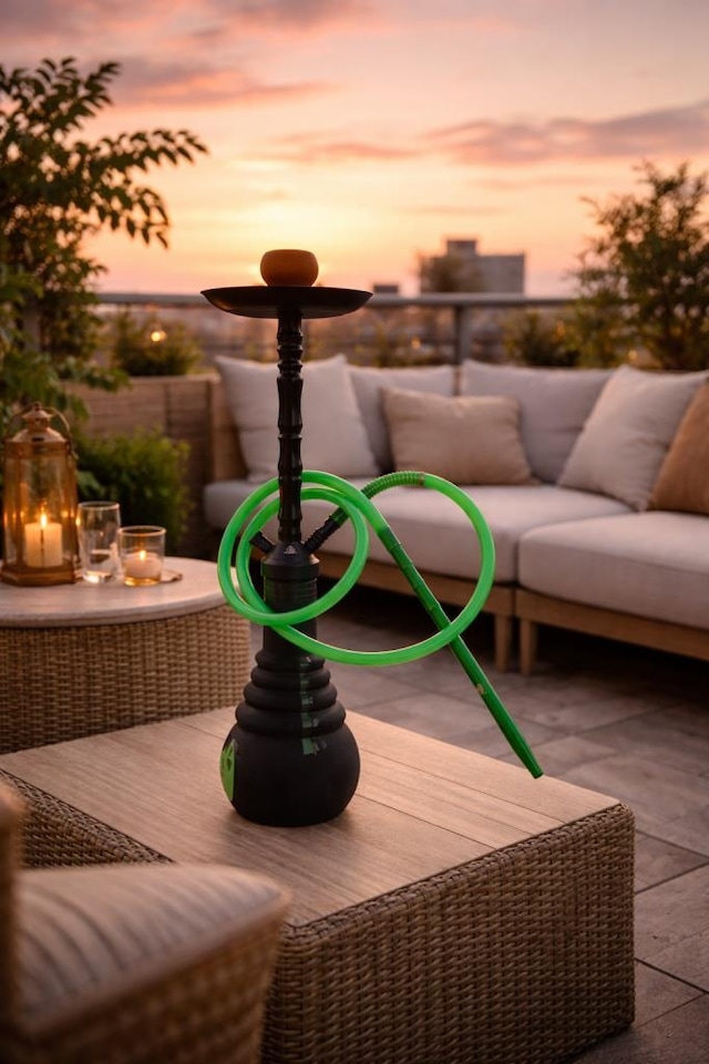 Hdmarketim Büyük Boy Nargile Takımı Cafe & Lounge Kullanımına Uygun Kalın Cam Şişe, Tek Hortumlu 78 Cm