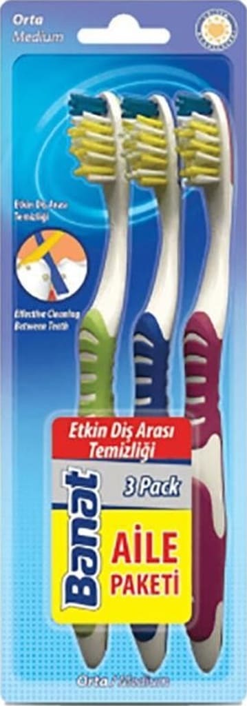 Banat Etkin Diş Arası Temizliği 3'lü Aile Paketi Diş Fırçası