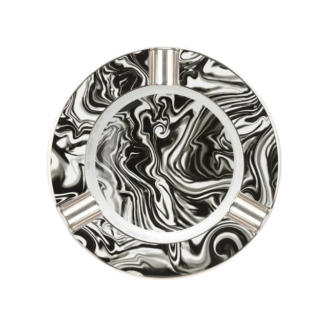 S.t. Dupont Zebra Desenli Siyah Beyaz Porselen Üçlü Puro Küllüğü 6725 Tr9908