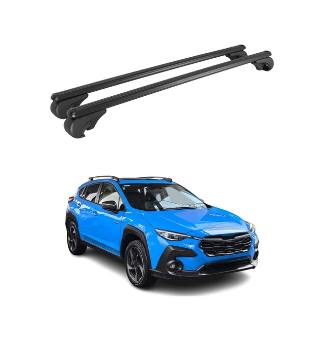 Subaru Crosstrek 2022-2027 Arası Uyumlu Port Bagaj Taşıyıcı Ara Atkı Alüminyum Siyah 2 Parça