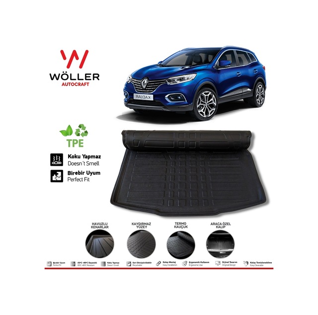 Renault Kadjar Bagaj Havuzu 2015 2021 Arası 3D Wöller Ultraflex