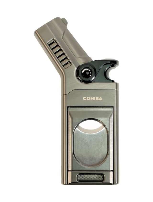 Cohiba Tek Torch Pürmüz Dahili S-v Cut & İğneli Gunmetal Metal Puro Çakmağı - Tr9482