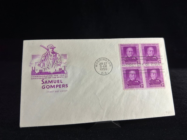 Fdc Usa 1950 Commemorating The 100. Ann. Of The Birth Of Samuel Gompers Amerika İlk Gün Zarfı Teşhir Ürün
