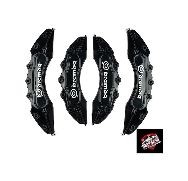 Siyah Brembo Üstü Baskılı Kaliper Kapağı 4'Lü Set