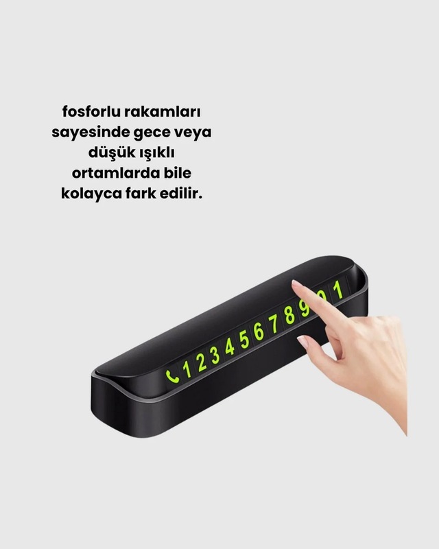 Park Kartı Numaratörü 1 Adet Araç İçi Aksesuar Fosforlu Model
