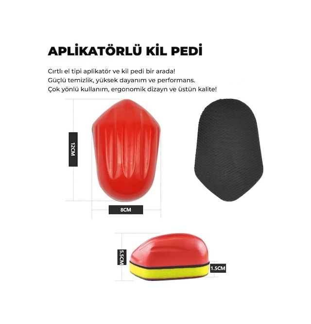 Detail Market Aplikatörlü Yüzey Temizleyici El Kil Pedi 12x8 Cm