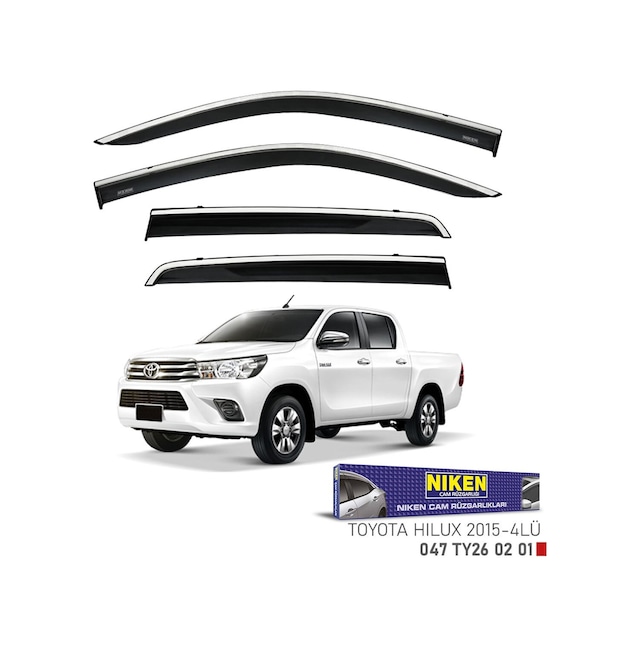 Niken Toyota Hilux Cam Rüzgarlığı Kromlu 2015+ Niken 047 Ty26 02 01