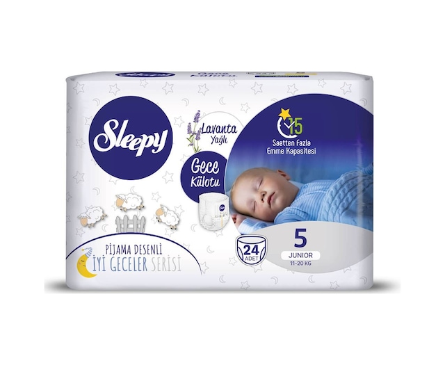 Sleepy Gece Külotu Lavanta Yağlı 5 Numara Junıor 24 Adet
