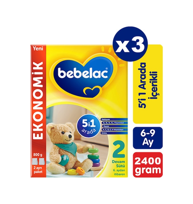 Bebelac 2 Devam Sütü 800 G 3 Adet