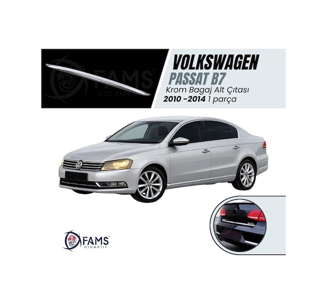 Vw Passat B7 Krom Bagaj Alt Çıtası 2010-2014 Arası Paslanmaz Ç.