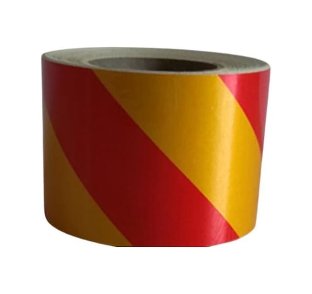 Fosforlu Bant Çapraz 9,2 Cm X 5 Metre Sarı Kırmızı