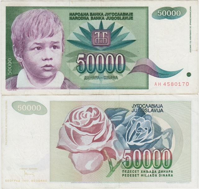 Yugoslavya 50.000 Dinar 1992 Çok Çok Temiz.