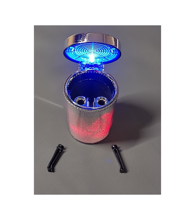 7 Renk Rgb Led Işıklı Kapaklı Araç İçi Küllük Universal Lüks Otomobil Küllüğü