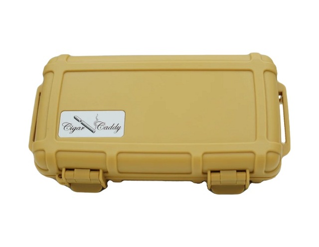 Cigar Caddy 5 Tan Travel Humidor Puro Kutusu