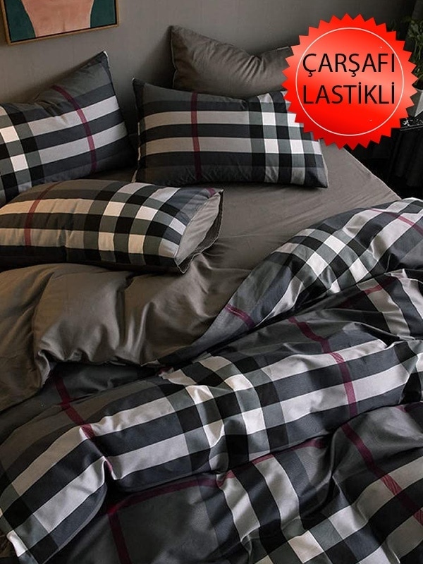 Mulberry Lastikli Çarşaflı Tek Kişilik Nevresim Takımı