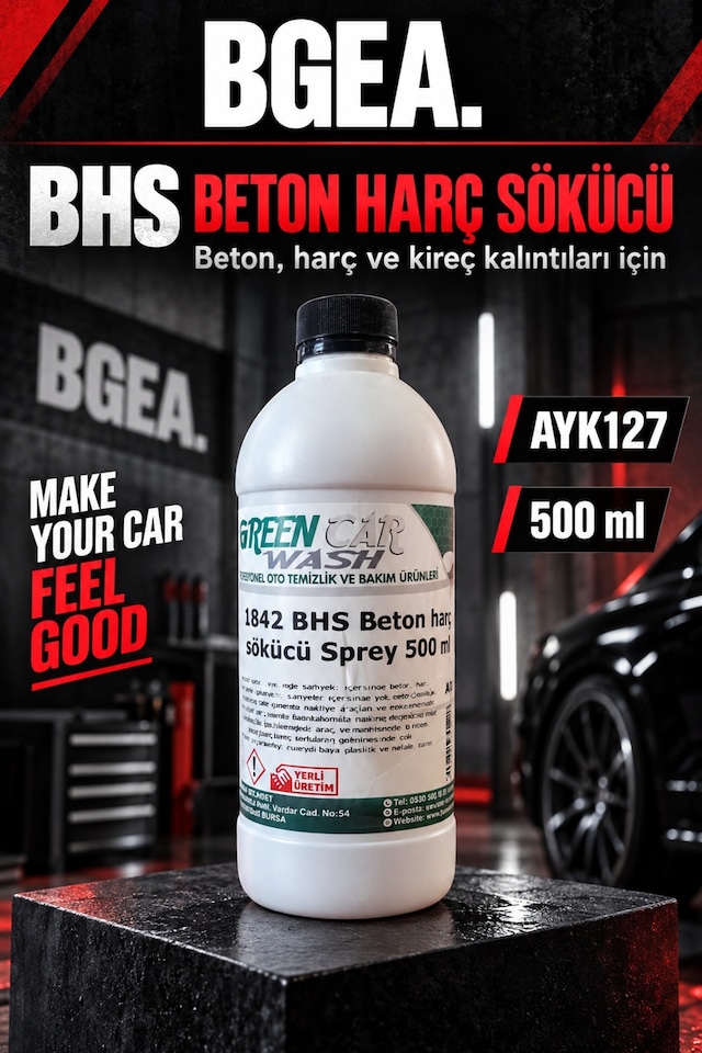 Bgea Green Car Wash Bhs Beton Ve Harç Sökücü 500 Ml