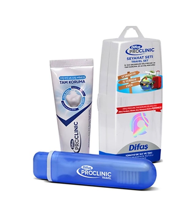 4 Adet Difaş Proclinic Diş Fırçası + Dış Macunu 25 Ml Seyahat Seti