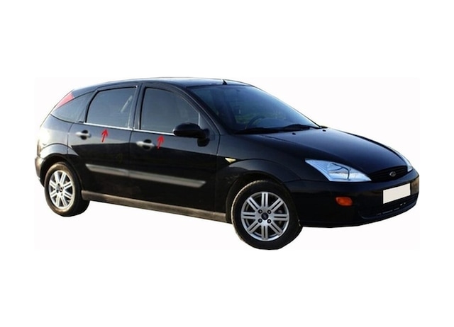 Ford Focus Uyumlu 1998-2005 Krom Cam Çıtası 4 Parça Paslanmaz Çelik
