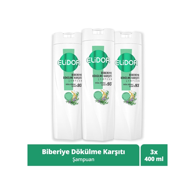 Elidor Biberiye Dökülme Karşıtı Şampuan 3 x 400 ML