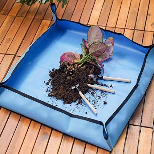 Çiçek Saksı Toprağı Aktarımı İçin Su Geçirmez Ped 50x50 Cm 1 Adet Mavi