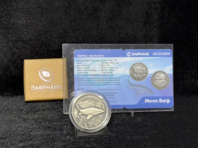 2021 Darphane Türkiye Ye Özgü Balıklar Serisi: Mersin Balığı Gümüş Hatıra Parası