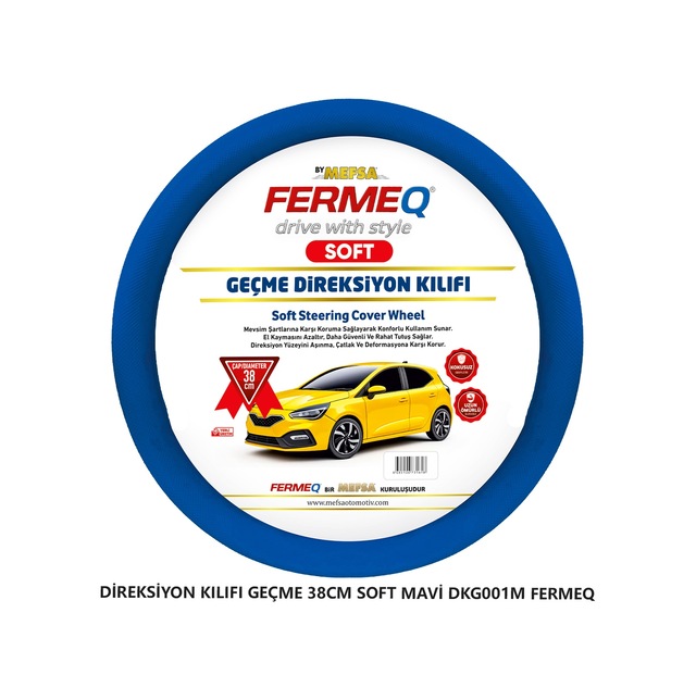 Direksiyon Kılıfı Geçme 38cm Soft Mavi Dkg001m Fermeq
