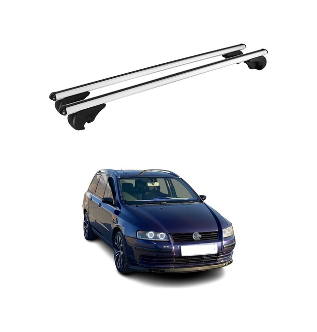 Fiat Stilo Multiwagon 2002-2008 Arası Uyumlu Port Bagaj Taşıyıcı Ara Atkı Alüminyum Gümüş 2 Parça
