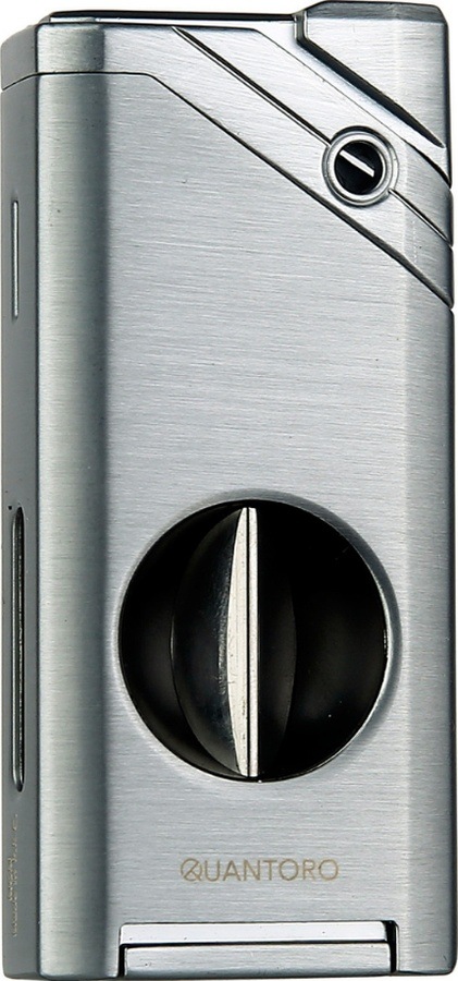 Quantoro Tek Torch Pürmüz V-cut Gümüş Metal Puro Çakmağı - Trz1122