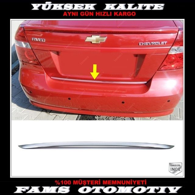 Chevrolet Aveo Sedan Krom Bagaj Alt Çıta 2005-2011 Arası P.Çelik