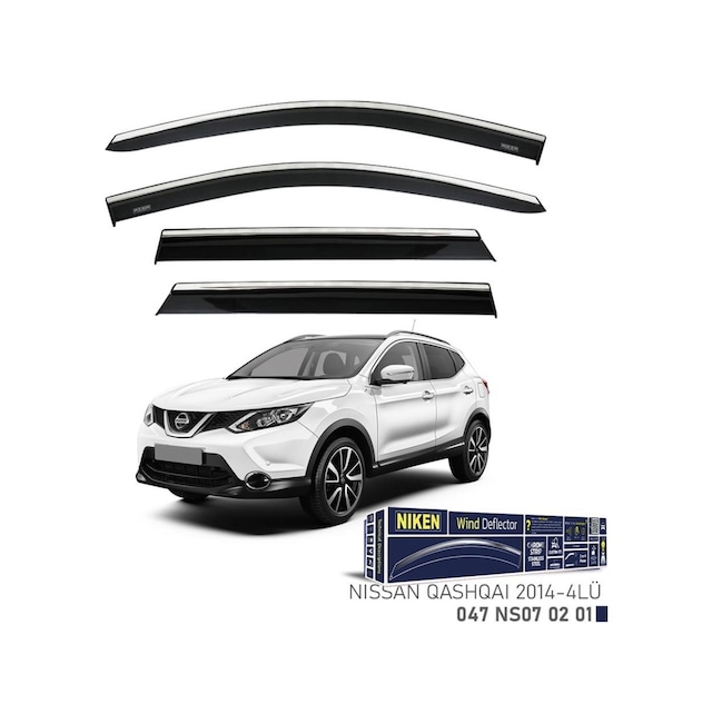 Nissan Qashqai Niken Kromlu Cam Rüzgarlığı 4lü Set 2014 2020