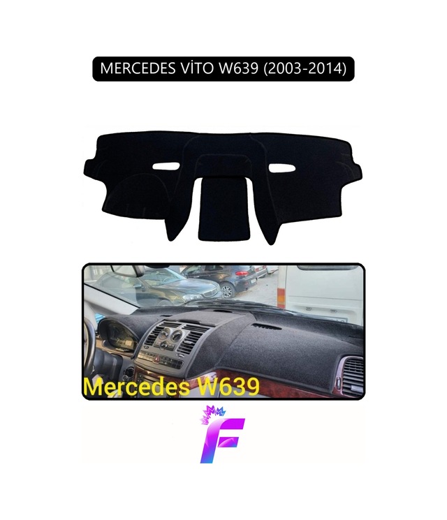 Mercedes Vito 2003-2014 Uyumlu Torpido Örtüsü Kolay Montaj Yansıma Önleyici Koruma G96 Torpido Halısı