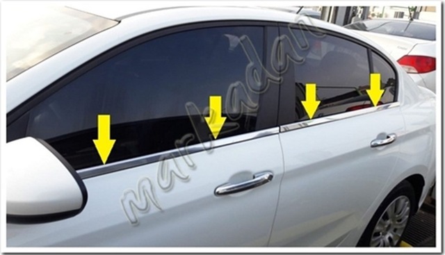 Markadan Fiat Egea Sedan Krom Cam Çıtası 2015 Sonrası 4 Parça Pas