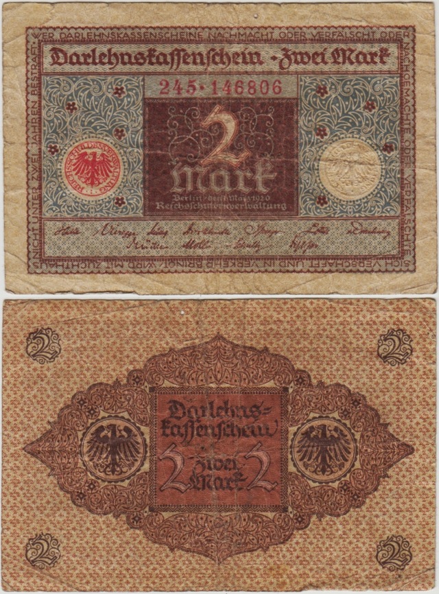 Almanya 2 Mark 1920 Temiz.