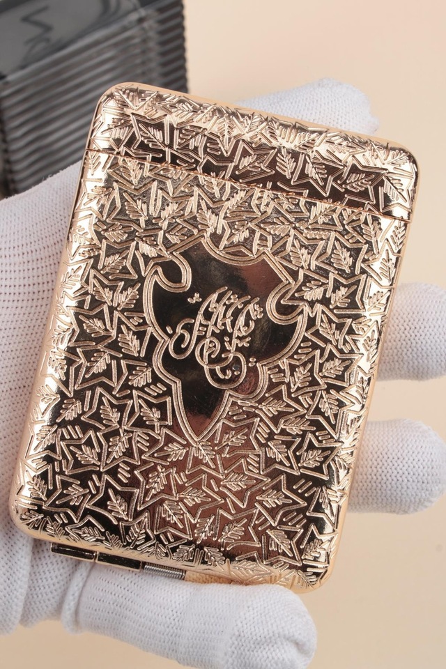 İşlemeli Retro Tasarım Metal Sigara Tabakası Altın Sarısı 23bm923ksr02 - 512923712