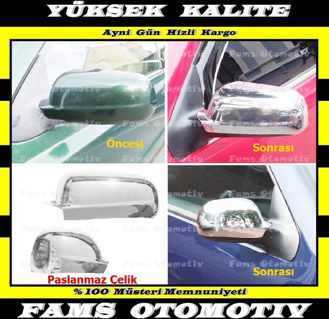 Seat Leon Krom Ayna Kapağı 2 Parça 1999-2003 Paslanmaz Çelik