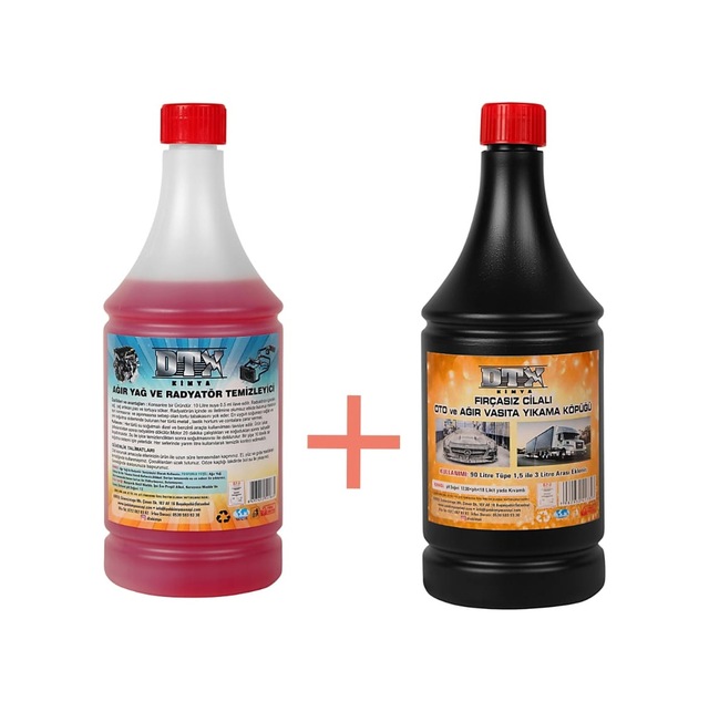 DTX Ağır Yağ Sökücü Konsantre 1/5 1 L + Oto Yıkama Köpüğü 1 L