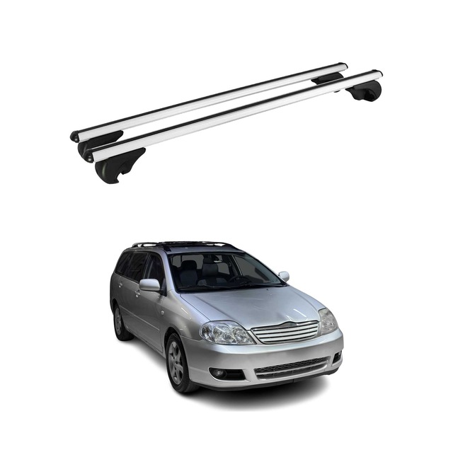 Toyota Corolla Ix Station Wagon 2002-2007 Arası Uyumlu Port Bagaj Taşıyıcı Ara Atkı Alüminyum Gümüş 2 Parça