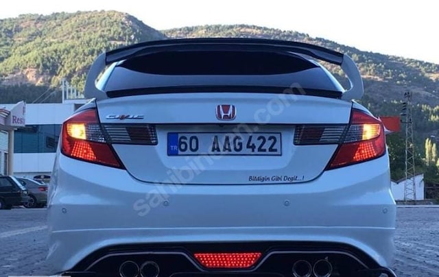 Honda Cıvıc Fb7 Custom Arka Tampon Eki Fiber Boyasız