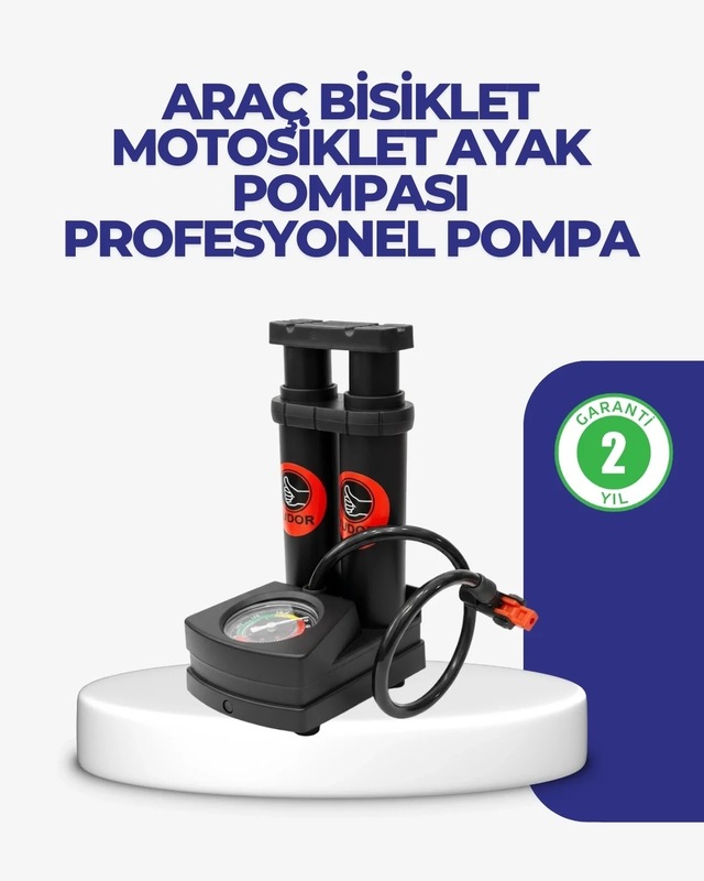 Ers Kaymaz Pedallı Ayaklı Hava Pompası Tüm Supap Uyumlu
