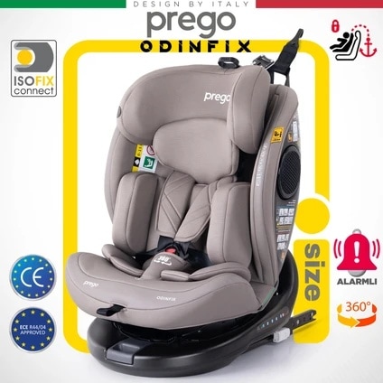 Prego Odinfix Alarmlı 360 Derece Dönebilen -0-36 Kg - I- Size Belgeli - Top Tetherlı Oto Koltuğu