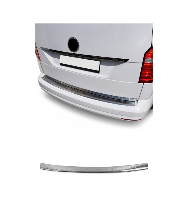 Vw Caddy Iıı 2015-2020 Uyumlu Krom Arka Tampon Eşiği Paslanmaz Çelik Taşlı Mat