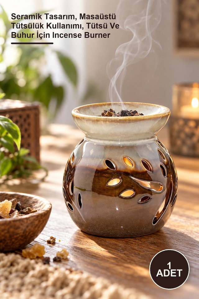 1 Adet Buhurdanlık Seramik Tasarım, Masaüstü Tütsülük Kullanımı, Tütsü Ve Buhur İçin Incense Burner
