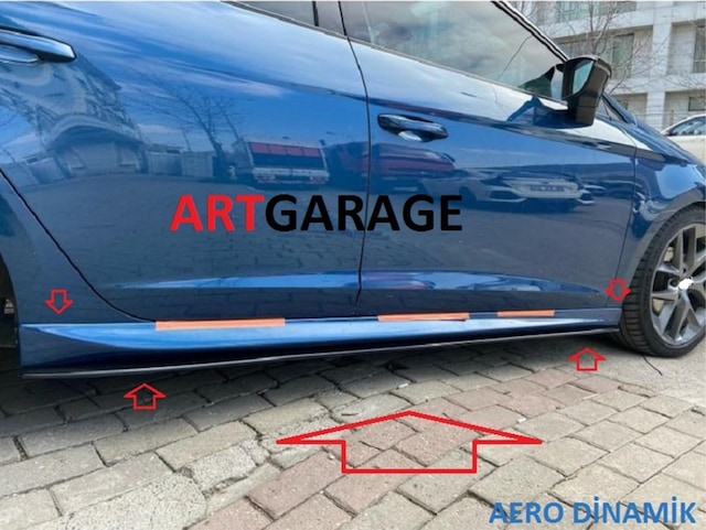 Golf 7-7.5 2013-2018 Dört Parça Aero Marşpiyel Kiti-fiberglass-boyasız