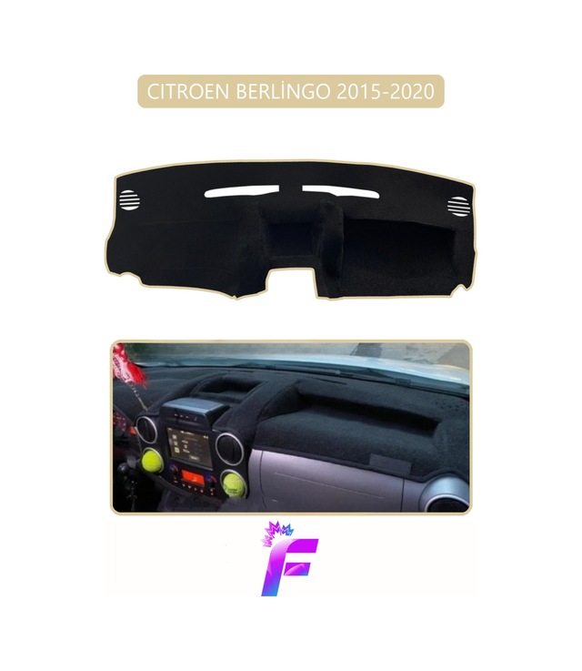 Cıtroen Berlingo 2015-2020 Uyumlu Torpido Örtüsü Çatlama Karşı Tam Koruma Tam Uyum D67 Bej