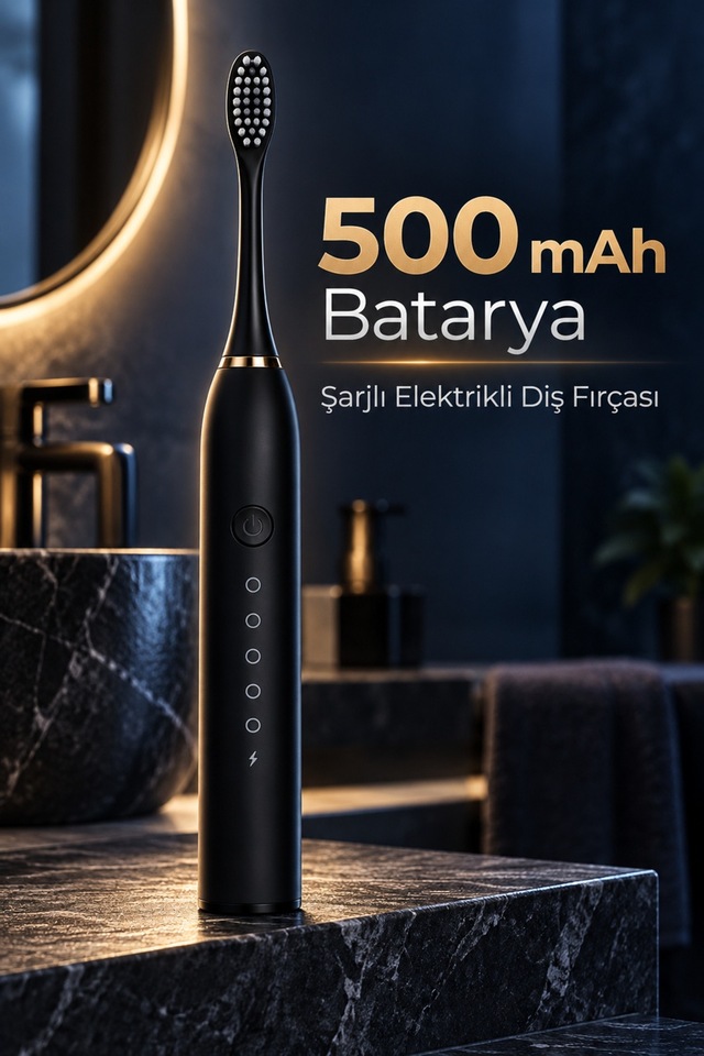 Siyah Şarjlı Elektrikli Diş Fırçası 6 Modlu - Lisinya 67922901