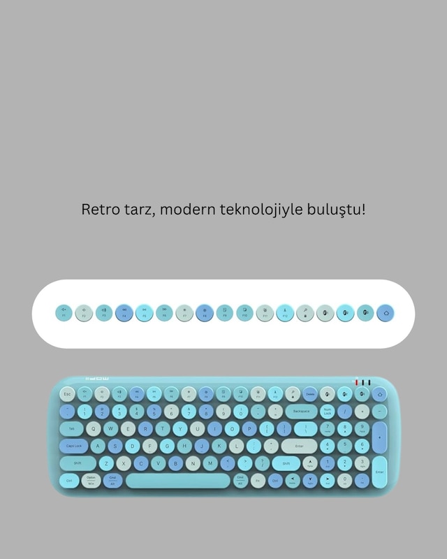 Kablosuz Klavye Mouse Seti Mavi - Lisinya